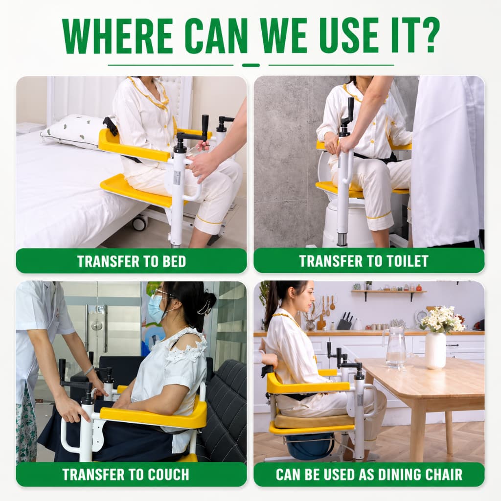 Multipurpose Manual Patient Transfer Lift Chair Shower Chair Push Chair image 3