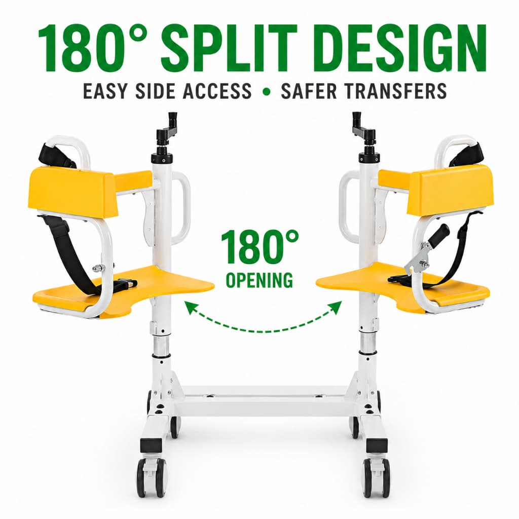 Multipurpose Manual Patient Transfer Lift Chair Shower Chair Push Chair image 5