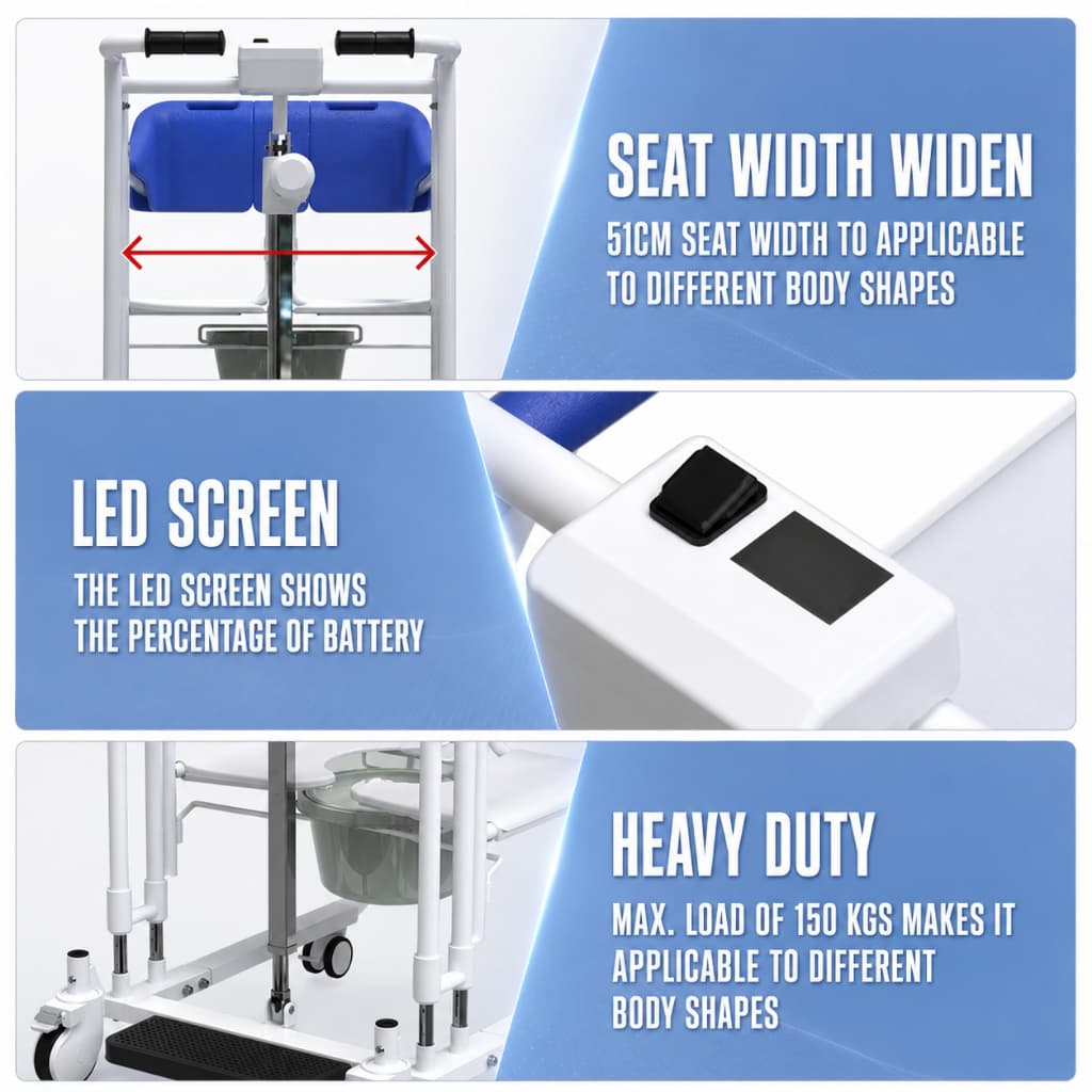 Multipurpose Electric Patient Transfer Lift Chair Shower Chair Push Chair image 3