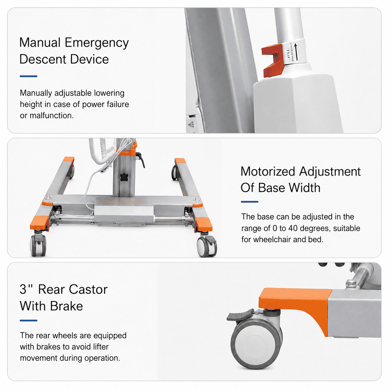 Lightweight Aluminum Alloy Electric Patient Lifter with 205kg Load Capacity image 3