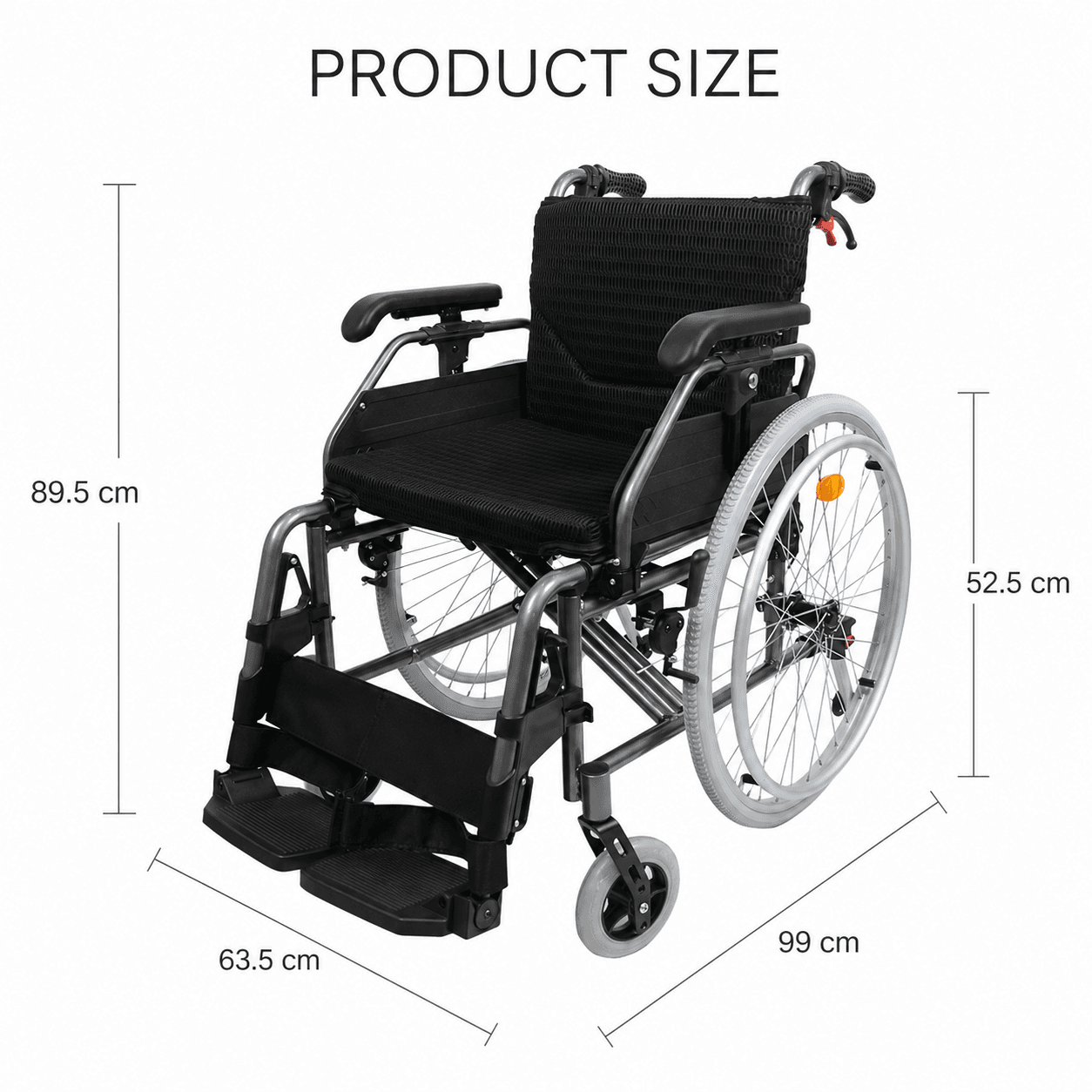 Compact-Folding Aluminum Manual Wheelchair With 24 Inch Self Propel Rear Wheel image 5