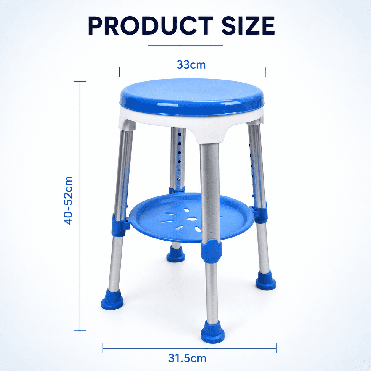 360 Degree Rotating Shower Stool With Adjustable Height image 3
