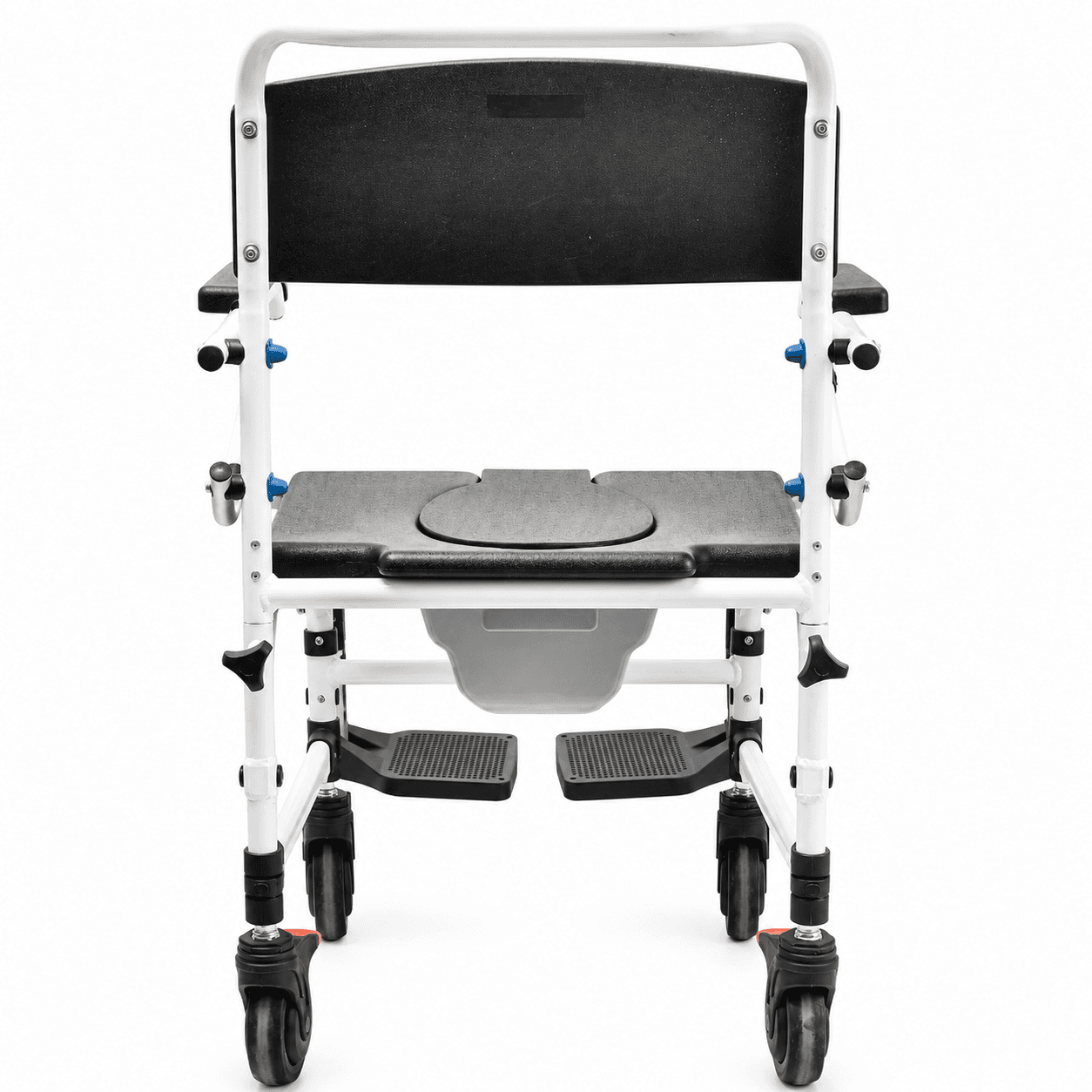 Multifunctional Commode Shower Chair with Flip-Up Armrests and Lockable Wheels – 150kg Capacity image 5