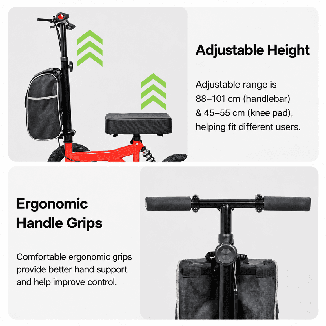 Heavy-Duty Foldable Knee Walker with Disc Brakes & Shock Absorption image 6