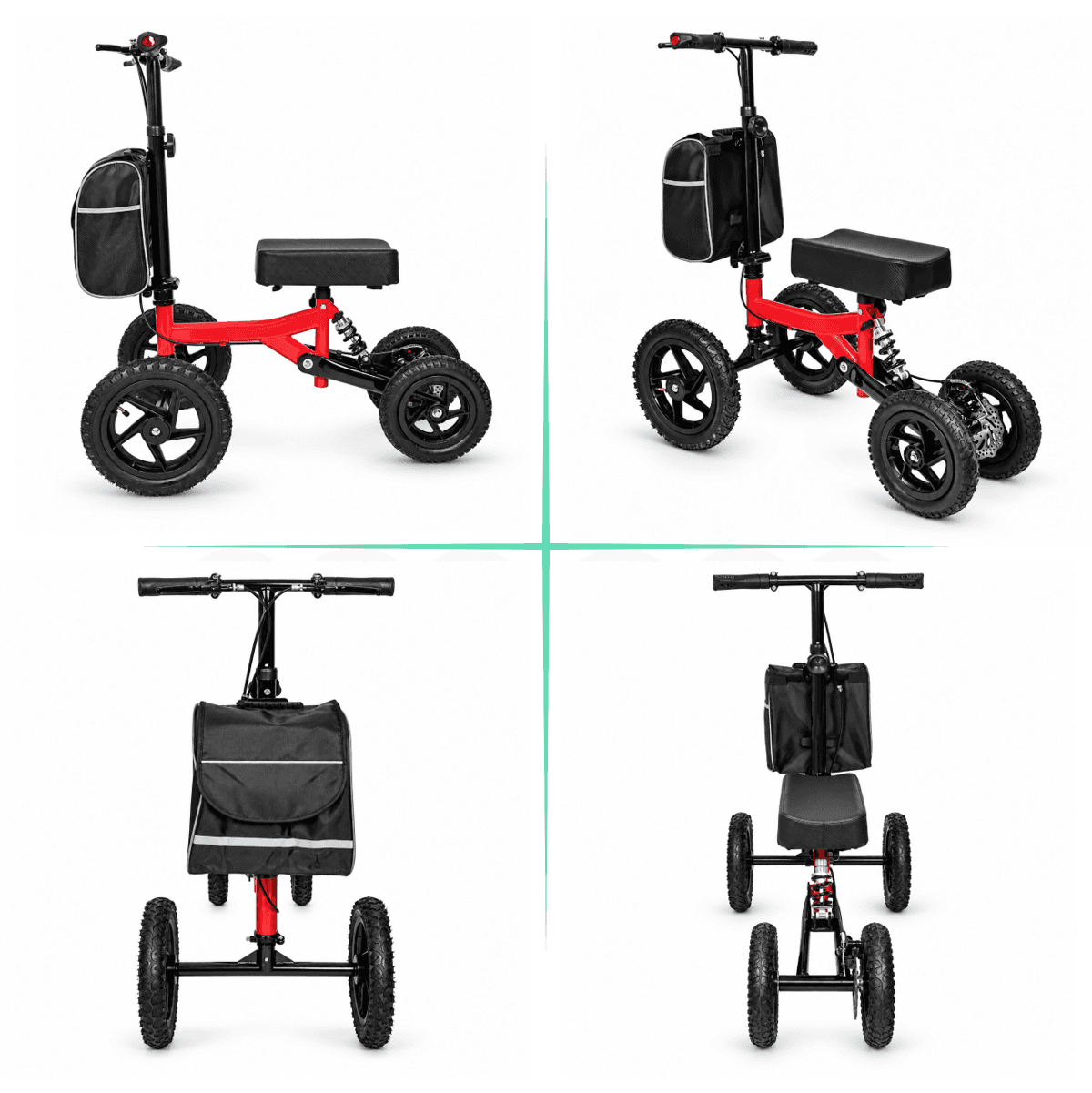 Heavy-Duty Foldable Knee Walker with Disc Brakes & Shock Absorption image 7