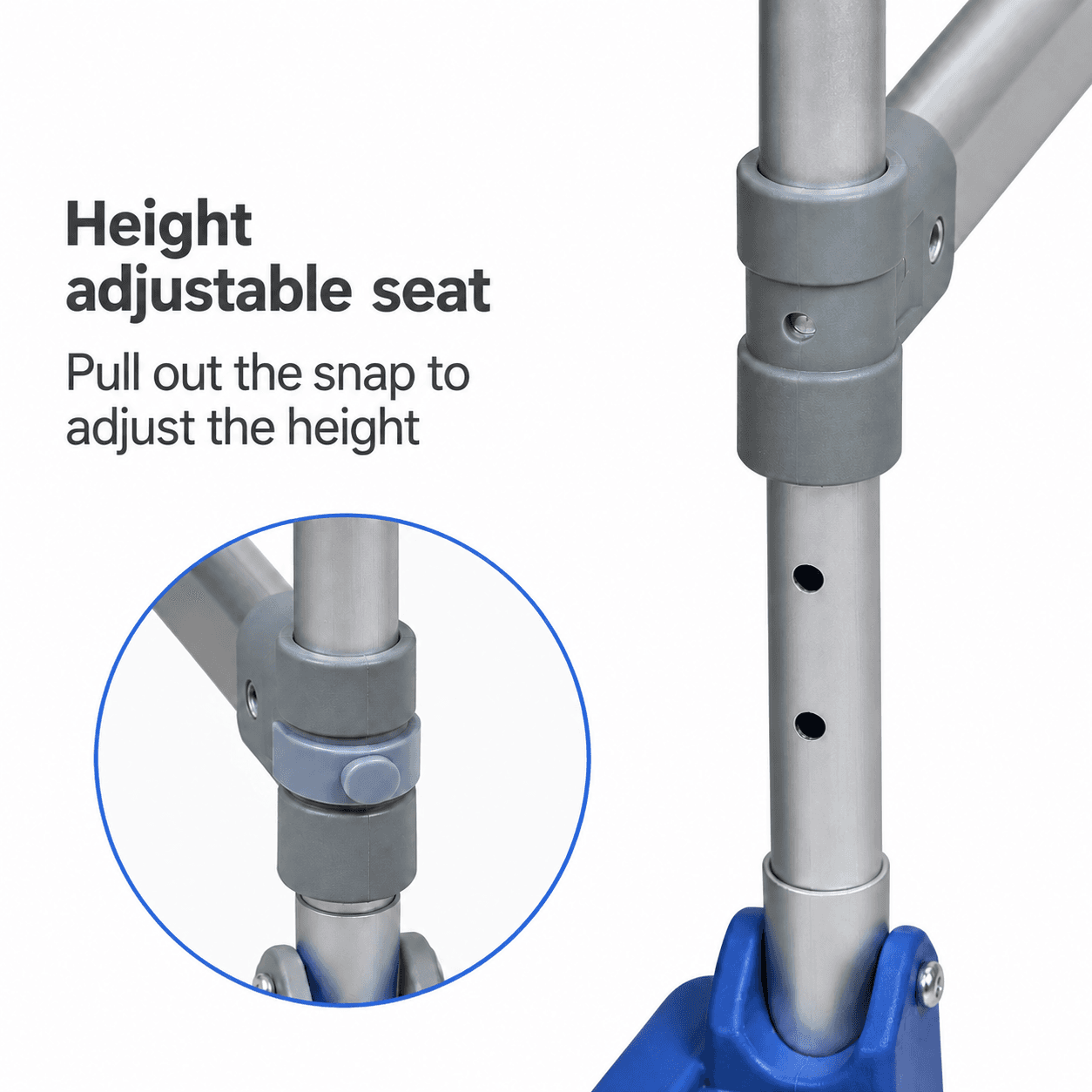 Lightweight Commode Chair With Wheels, Adjustable Armrests & Front Anti-Tipper image 4