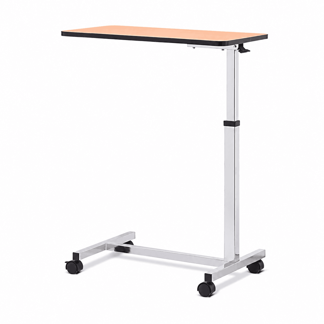 Height Adjustable Overbed Table with 2 Lockable Wheels – Bedside Dining & Laptop Table, 25kg Capacity image 3
